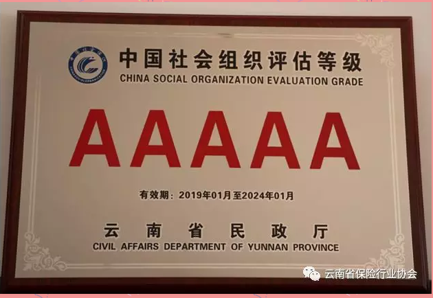 云南省保险行业协会荣获云南省 5A级社团组织殊荣